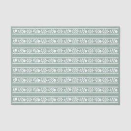 Sage Bone Inlay Floral Border Decoupage Paper Seidenpapier