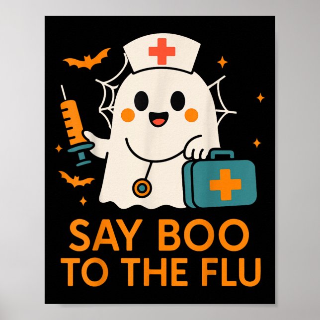 Sage Boo zu dem grippeähnlichen Halloween-Impfstof Poster (Vorne)