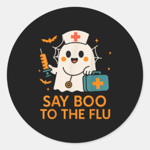 Sage Boo zu dem grippeähnlichen Halloween-Impfstof Runder Aufkleber
