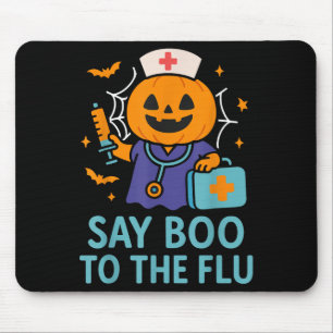 Sage Boo zu einem grippeähnlichen Halloween-Impfkü Mousepad