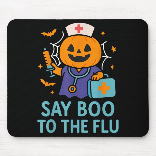 Sage Boo zu einem grippeähnlichen Halloween-Impfkü Mousepad (Vorne)