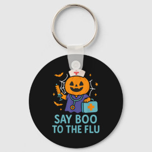 Sage Boo zu einem grippeähnlichen Halloween-Impfkü Schlüsselanhänger