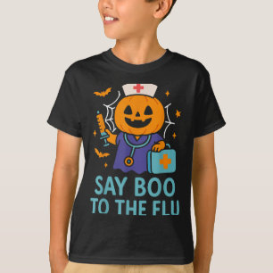 Sage Boo zu einem grippeähnlichen Halloween-Impfkü T-Shirt