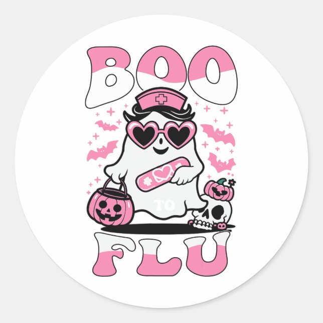 Sage Boo zu griechischer Krankenschwester Ghost Ha Runder Aufkleber (Vorderseite)