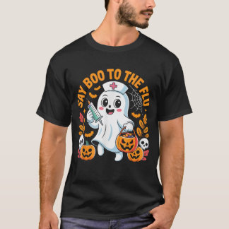 Sage Boo zum Grippeimpfstoff Ghost Halloween T-Shirt