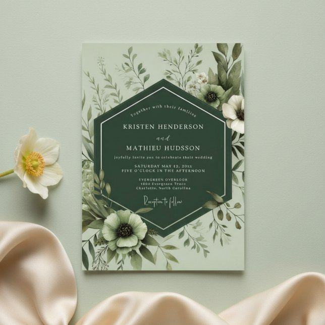 Sage Botanical Lush Wedding Einladung (Von Creator hochgeladen)