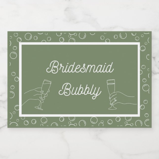 Sage Bridesmaid Bubbly Mini Parco Tassino Labrador (Einzelnes Label)
