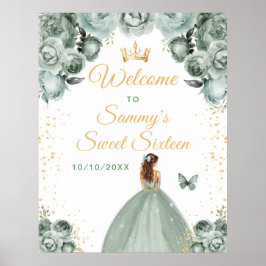 Sage Brown Hair Princess 16 . Geburtstag Willkomme Poster