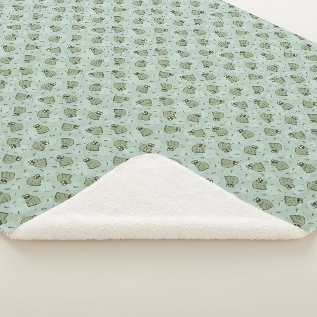 Sage Bubble Frogs - laurel Green Children pattern. Sherpadecke (3/4)