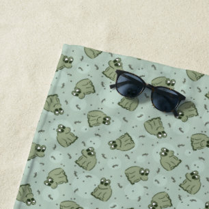 Sage Bubble Frogs - laurel Green Children pattern. Strandtuch