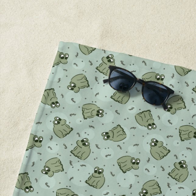 Sage Bubble Frogs - laurel Green Children pattern. Strandtuch (Beispiel)