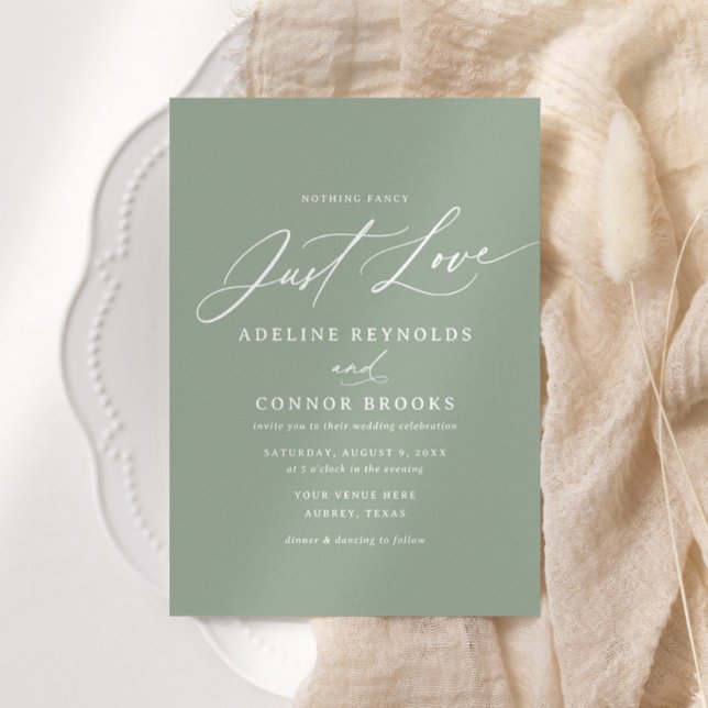 Sage Calligraphie Nichts Extravagant nur Liebe Hoc Einladung (Von Creator hochgeladen)