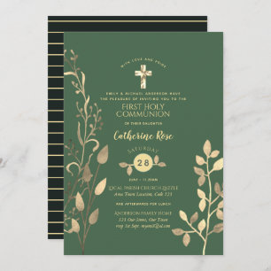 Sage céleste Sainte Communion Invitation Feuille d