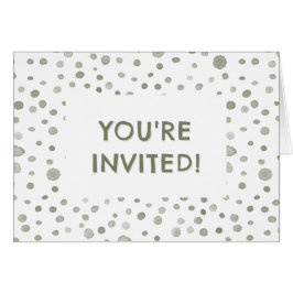 Sage Confetti Wasserfarbe Dots Geburtstag Einladun