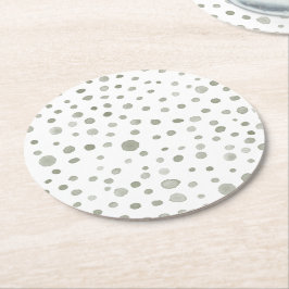Sage Confetti Wasserfarbe Dots Paper Untersetzer