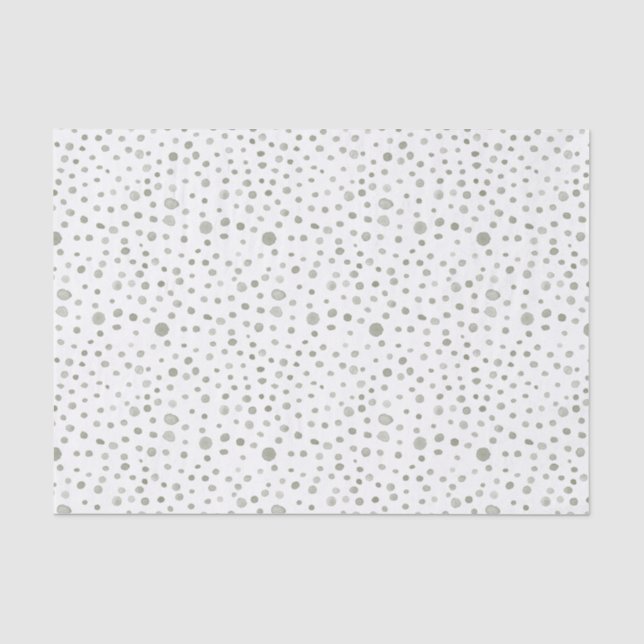 Sage Confetti Wasserfarbe Dots Papiertücher Seidenpapier (Vorderseite)
