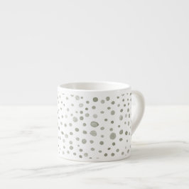 Sage Confetti Wasserfarbe Punkte Espresso Tasse