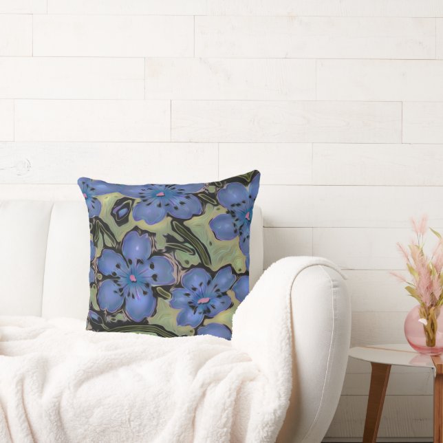 Sage Country Blue Floral Kissen (Liege)