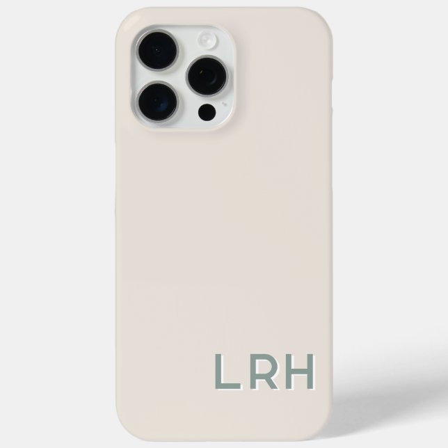 Sage Cream Minimal Monogramm-Handyhülle Case-Mate iPhone Hülle (Rückseite)