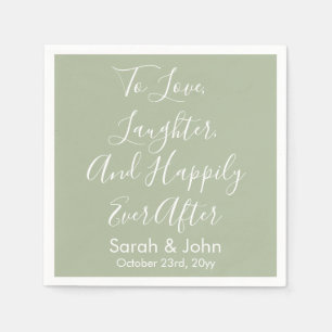 Sage Custom Personalisiert Script Wedding Receptio Serviette