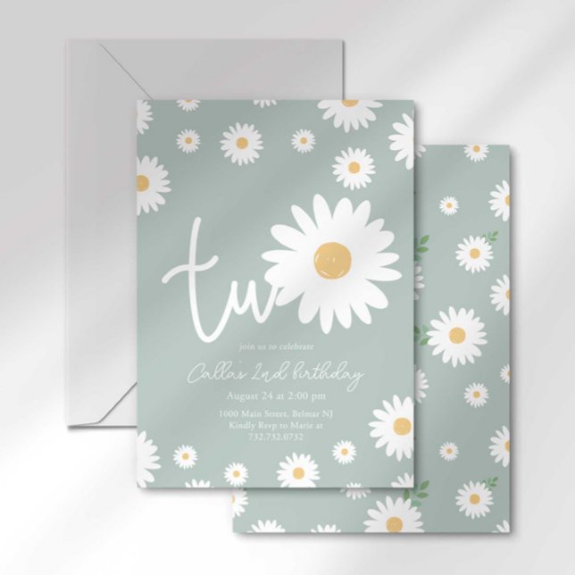 Sage Daisy 2. Geburtstag Einladung (Von Creator hochgeladen)