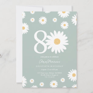 Sage Daisy 80e anniversaire Invitation