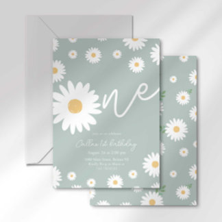 Sage Daisy Einladung zum 1. Geburtstag