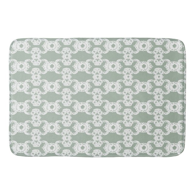 Sage Damask Bath Mat Badematte (Vorderseite)