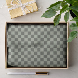 Sage Dark Green Checker Checkerboard Checkered Seidenpapier