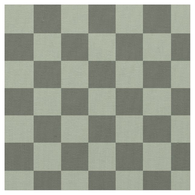 Sage Dark Green Checker Checkerboard Checkered Stoff (Nahaufnahme)