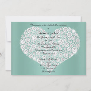 SAGE DIAMOND HERZELEGANT WEDING Einladung