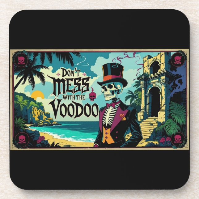 Sage dich nicht mit dem Voodoo an Getränkeuntersetzer (Vorderseite)