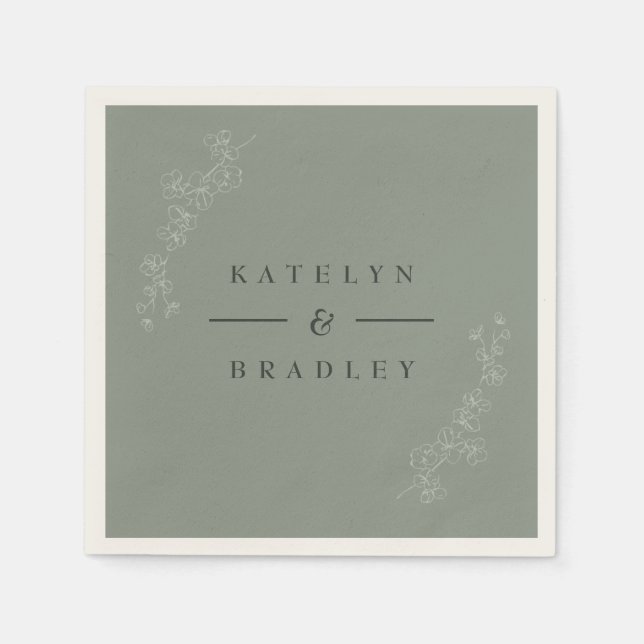 Sage Dream Wedding Napkins Serviette (Vorderseite)