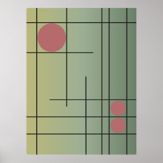 Sage Drift No. 1 — Art mural géométrique moderne P