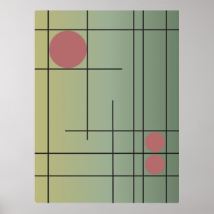 Sage Drift Nr. 1 — Moderne geometrische Wandkunst Poster