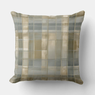 Sage Dusty Blue Modernes Bauernhaus Kariert Kissen