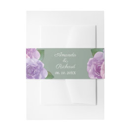 Sage Dusty Pink Lila Wasserfarben Blumenzehen Einladungsbanderole