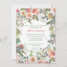 Sage Dusty Pink Roses Wasserfarbe Brautparty Einladung