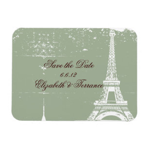 Sage Eiffelturm Save the Date Hochzeitsmagnete Magnet