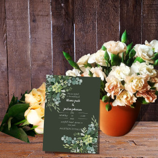 Sage Elegant Greenerity WEDDING Einladung