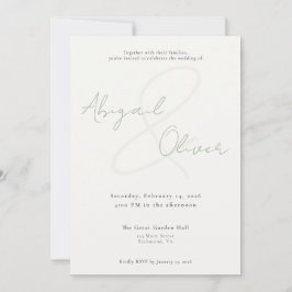 Sage Elegant & Minimal | Modern & Simple Wedding Einladung