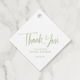 Sage Elegantes Script Brautparty Vielen Dank Geschenkanhänger