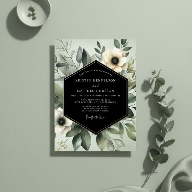 Sage Ethereal Flora Hochzeit Einladung (Von Creator hochgeladen)