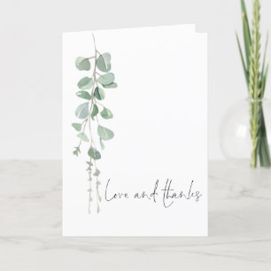 Sage Eukalyptus Foto Hochzeit Liebe dank geklappt Dankeskarte