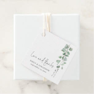 Sage Eukalyptus-Liebe dank Skriptnamen Hochzeit Geschenkanhänger