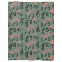 Sage Fern Fleece Blanket, groß 60" x 80"