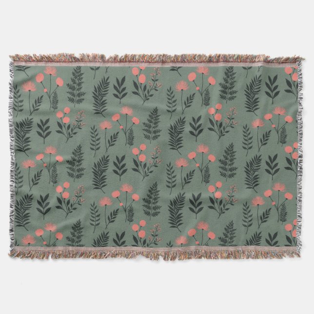 Sage Fern Throw Blanket Decke (Vorderseite)