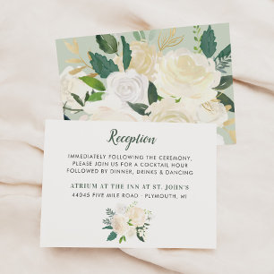 Sage Floral Hochzeitsempfangsdetails Begleitkarte