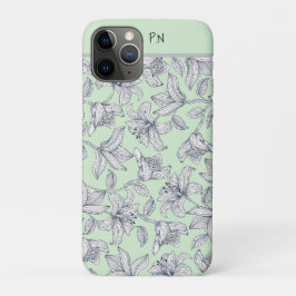 Sage Floral Monogramme iPhone / coque ipad