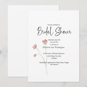 Sage Floral Watercolor Bridal Dusche Einladung